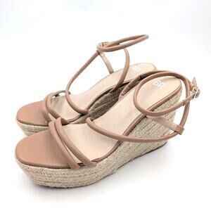 BP. Cohan Espadrille Platform Wedge Sandal Women's Tan Mocha Size US11M EU42